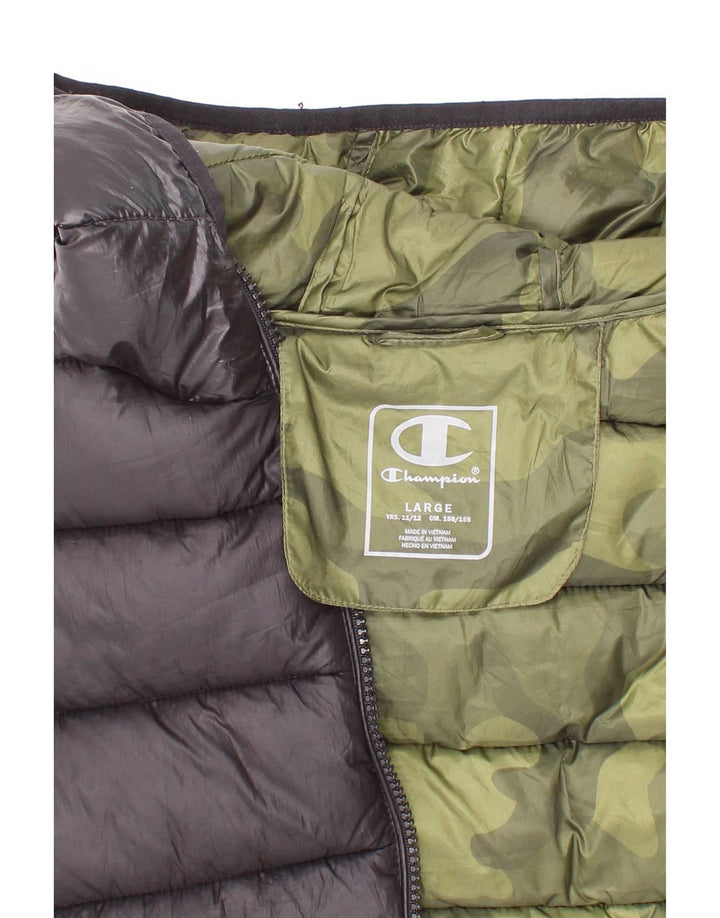 Champion drenge hætte polstret Gilet 11-12 år stor sort polyester