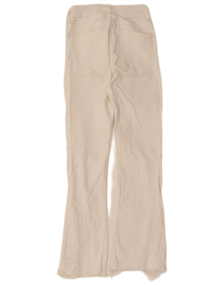 Zara Dame Flared Jeans EU 32 2XS W22 L26 Hvid