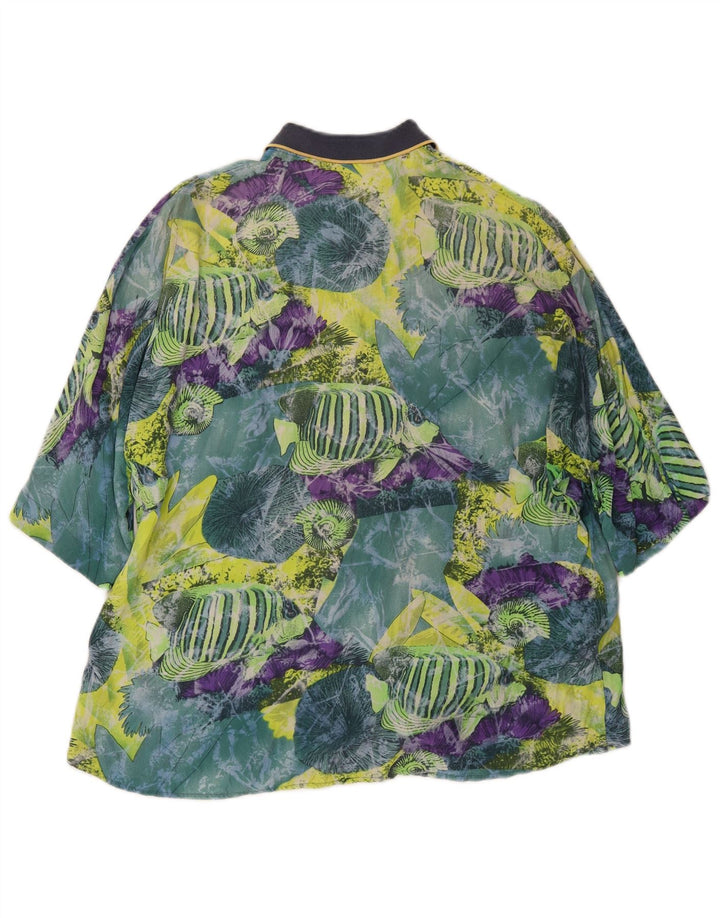 CARREL Herre abstrakt mønster kortærmet skjorte lille flerfarvet