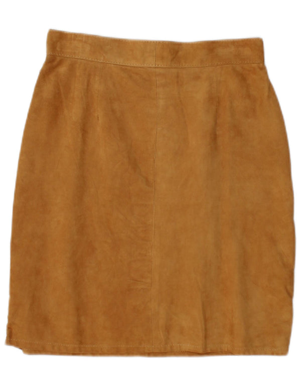 Vintage dame ruskind nederdel IT 42 Medium W28 beige læder