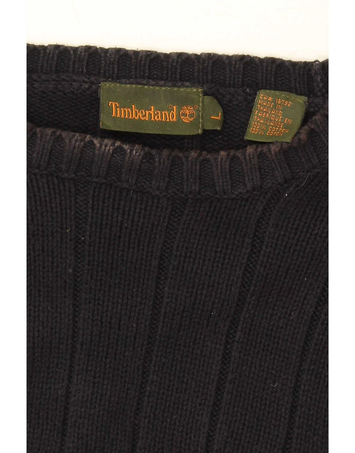 Timberland Herre Boat Neck Jumper Sweater Stor Marineblå Bomuld