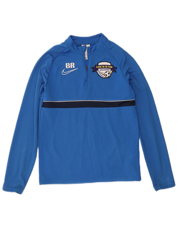 Nike Boys Grafisk Top Langærmet 10-11 år Medium Blue Colourblock