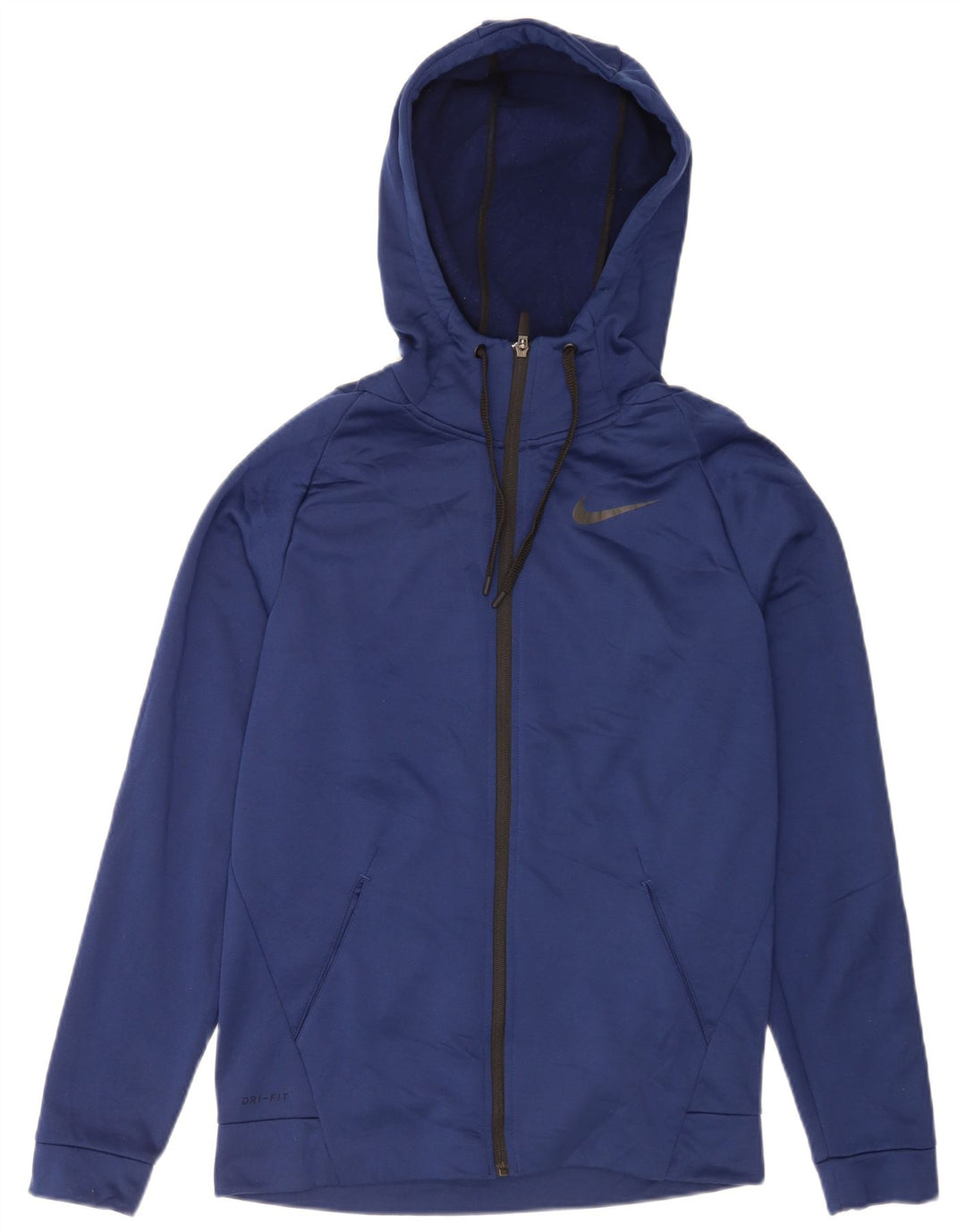 Nike Herre Dri Fit Hættetrøje Sweater med lynlås, lille marineblå polyester