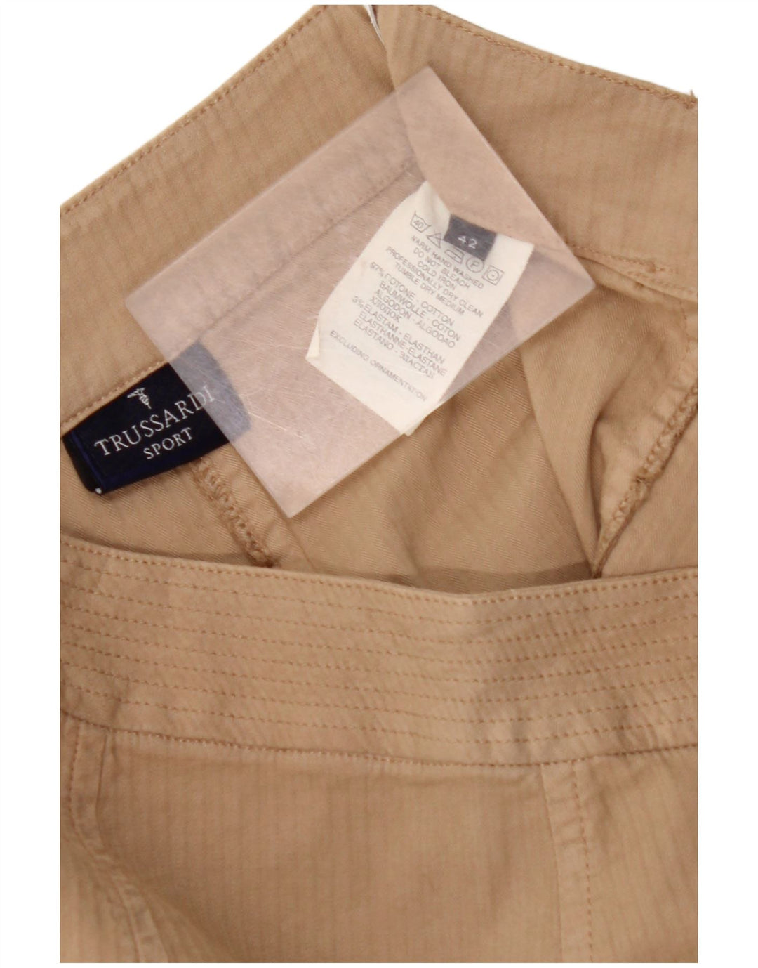 TRUSSARDI lige nederdel til kvinder IT 42 Medium W28 Beige Bomuld