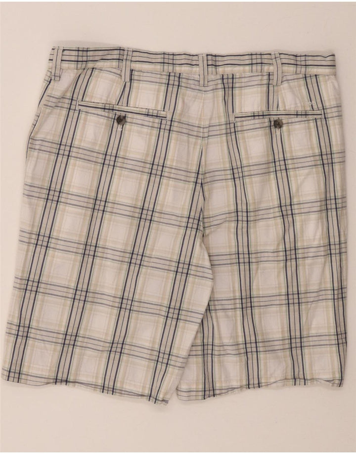 IZOD Mens Chino Shorts W38 XL White Check Cotton Vintage Izod and Second-Hand Izod from Messina Hembry 