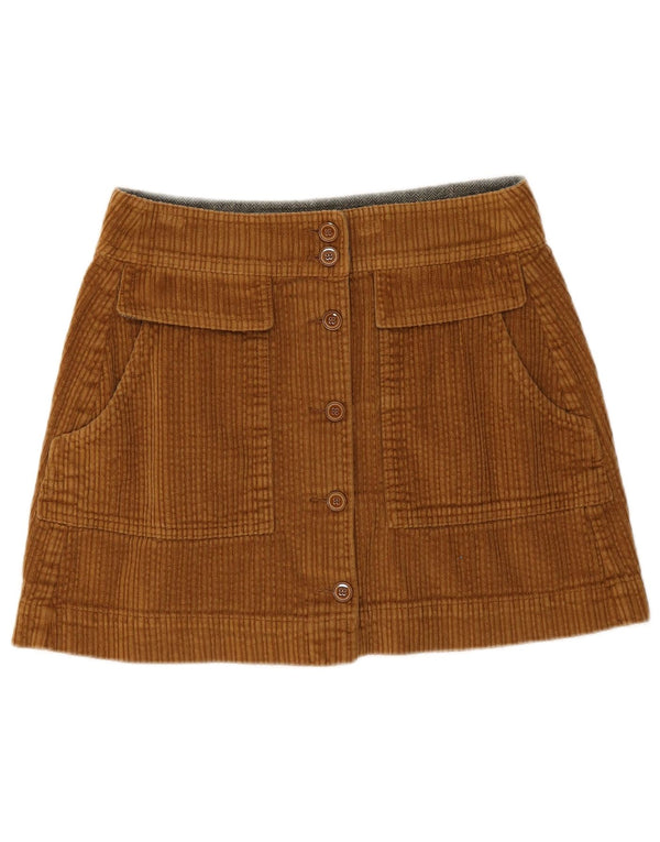 Benetton Womens Corduroy Nederdel UK 12 Medium W30 Brun Bomuld