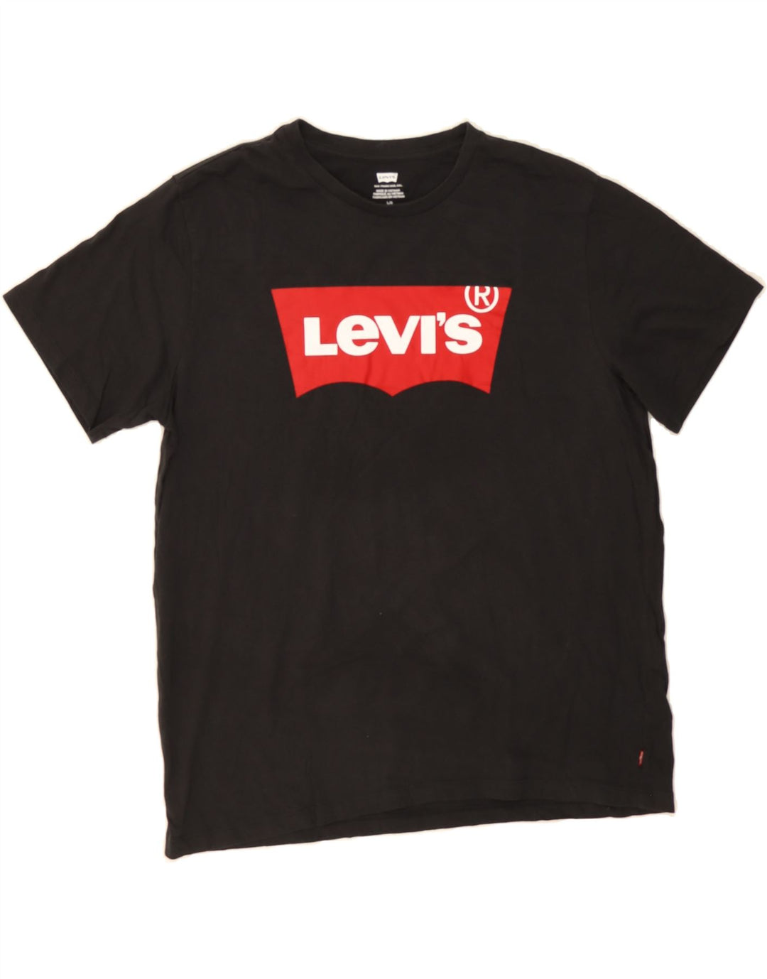 LEVI'S Mens Graphic T-Shirt Top Large Black Cotton Vintage Levi's and Second-Hand Levi's from Messina Hembry 