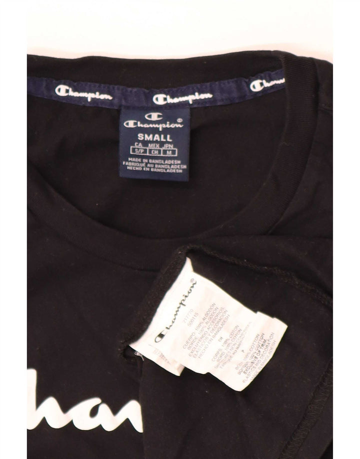 Champion Herre grafisk T-shirt top lille sort bomuld