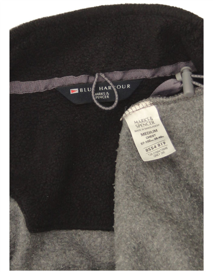 Marks & Spencer Herre Blue Harbor Fleecejakke UK 38 Medium Grey Polyester