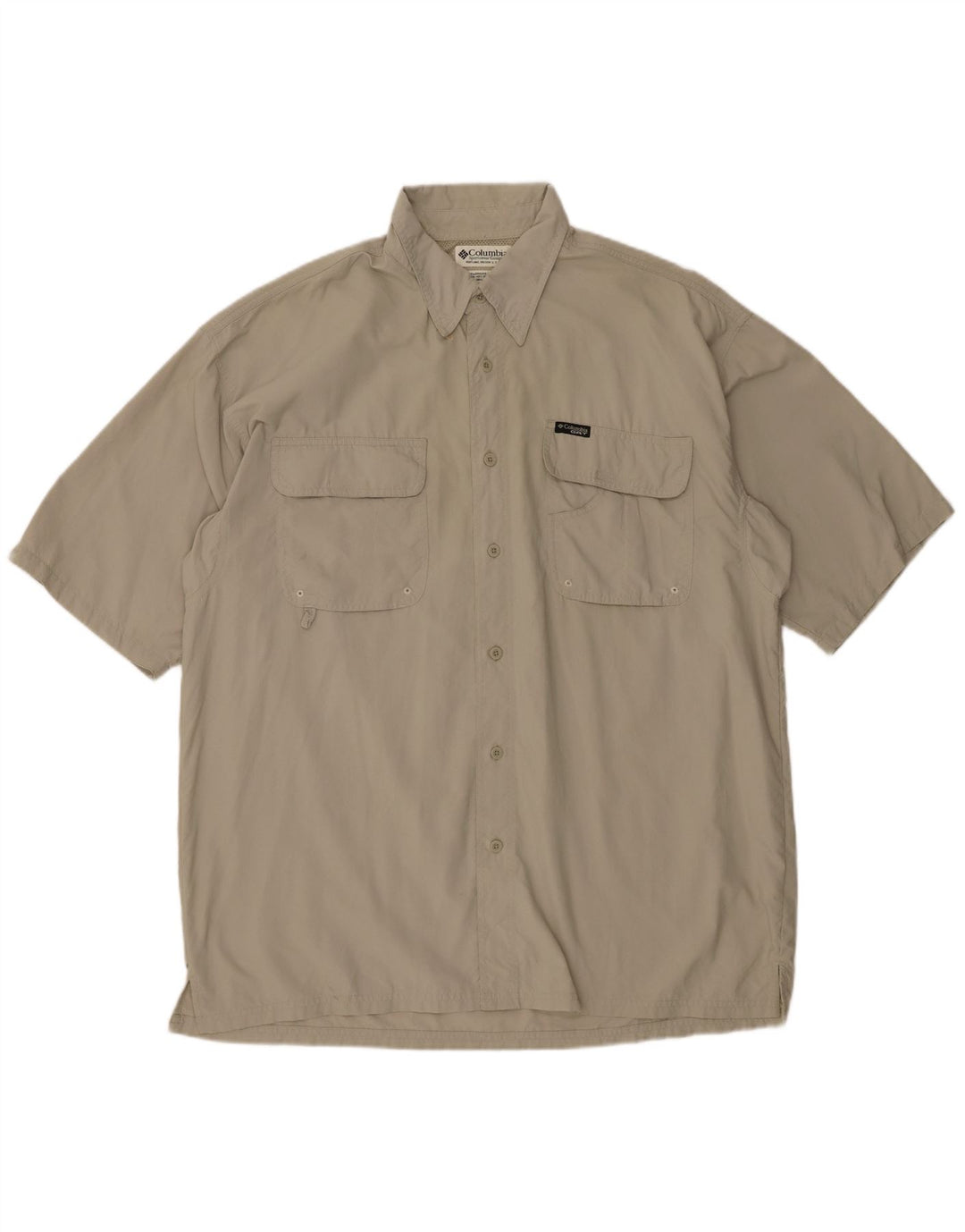 Columbia kortærmet herreskjorte XL Khaki Nylon