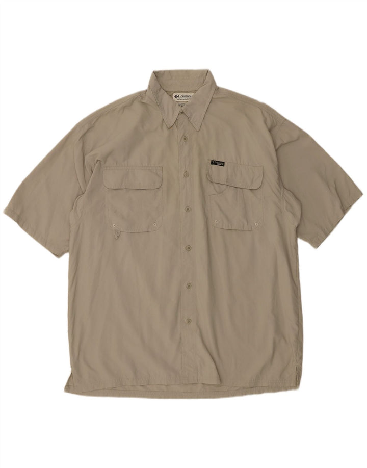 Columbia kortærmet herreskjorte XL Khaki Nylon