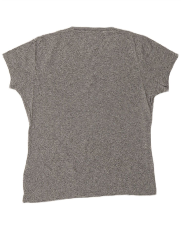 TOMMY HILFIGER Kvinder Oversized grafisk T-shirt Top UK 10 Lille Grå