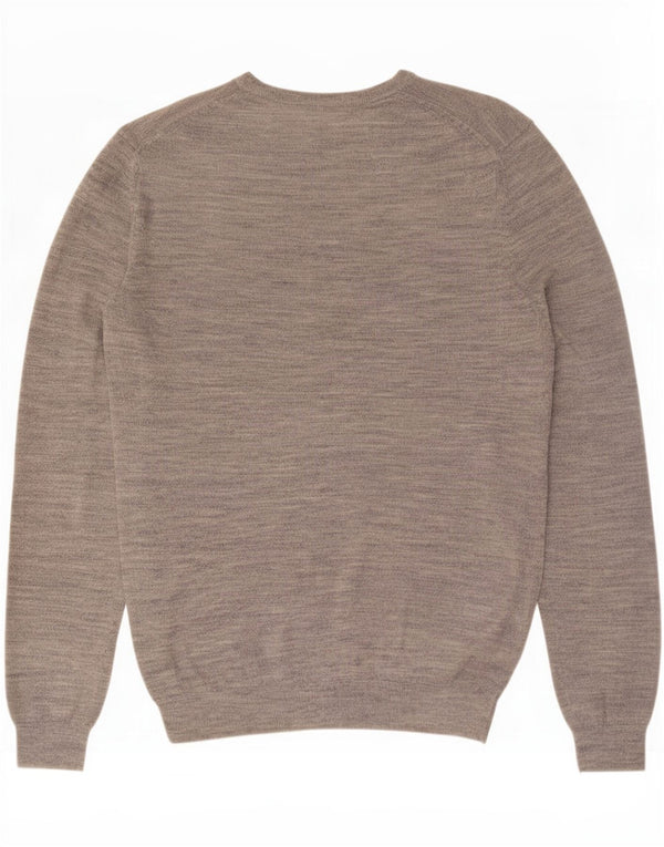 Reiss Herre sweater med rund hals, lille grå flækket uld