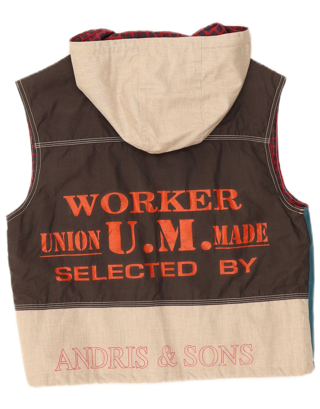 Vintage Kvinders Grafisk Utility Gilet IT 36 XS Flerfarvet Colourblock