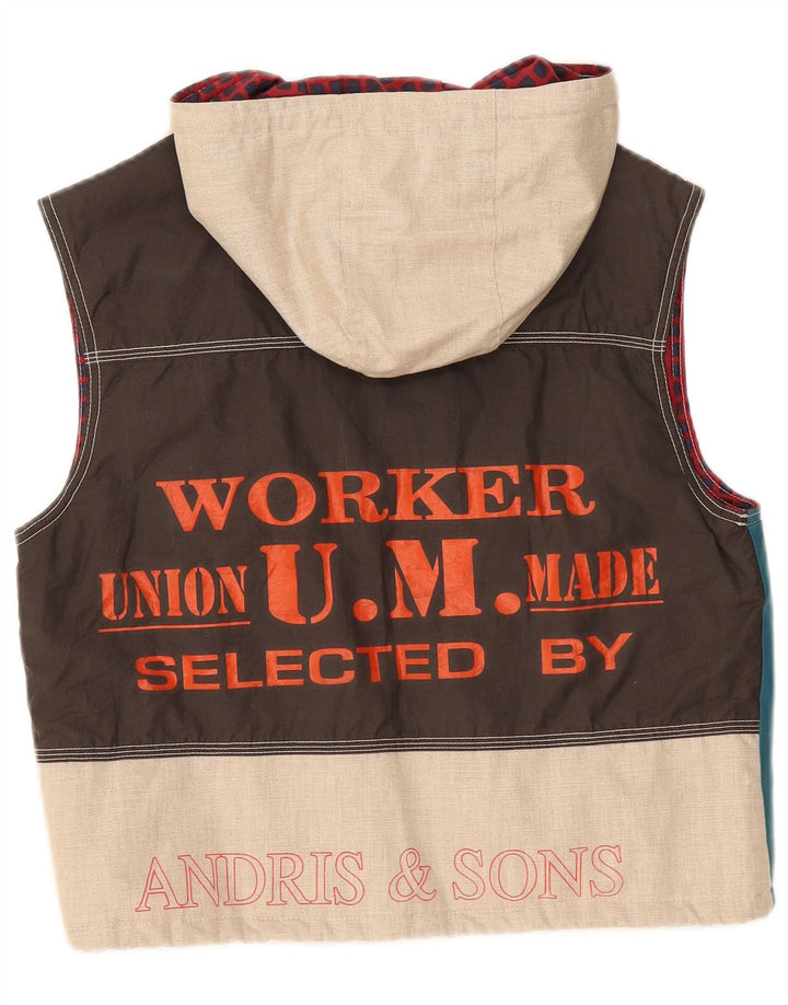 Vintage Kvinders Grafisk Utility Gilet IT 36 XS Flerfarvet Colourblock