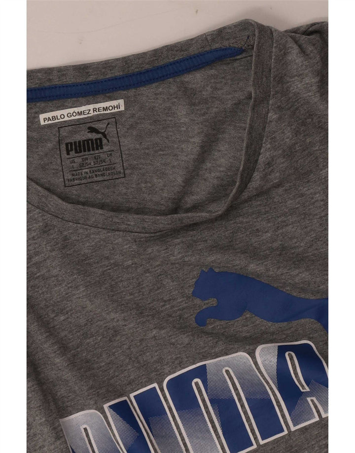 Puma Herre Grafisk T-Shirt Top Stor Grå Flecked
