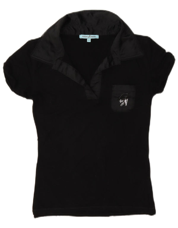 Guess By Marciano Dame Polo Shirt US 2 XS Sort Viscose