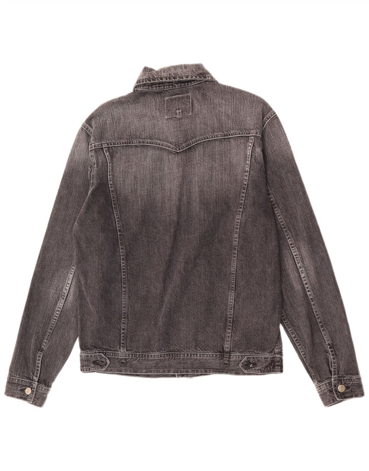Vintage denimjakke til mænd UK 42 XL sort bomuld
