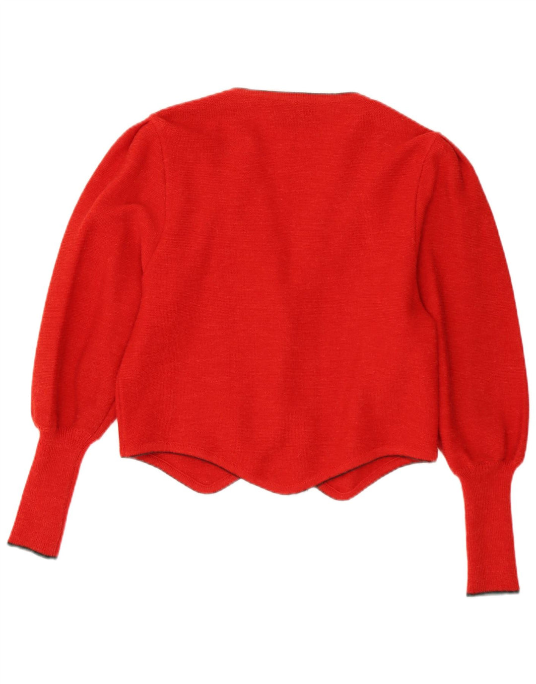Vintage dame cardigan sweater EU 42 Stor rød blomstret uld