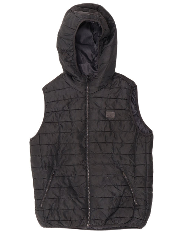 Jack & Jones Herre hætte polstret Gilet UK 40 Stor sort polyester