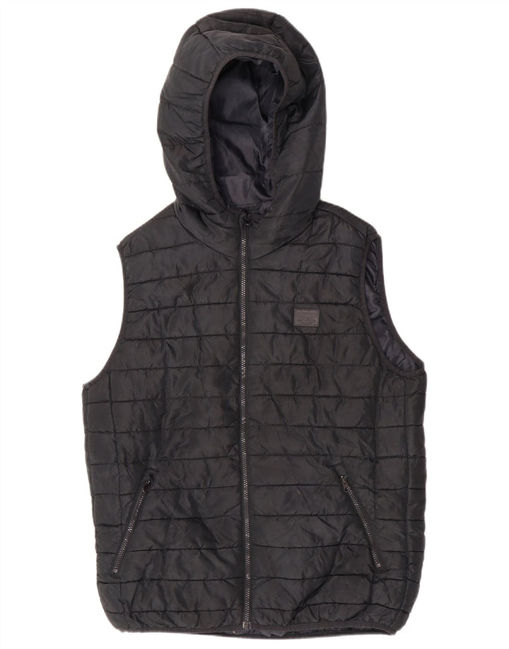 Jack & Jones Herre hætte polstret Gilet UK 40 Stor sort polyester