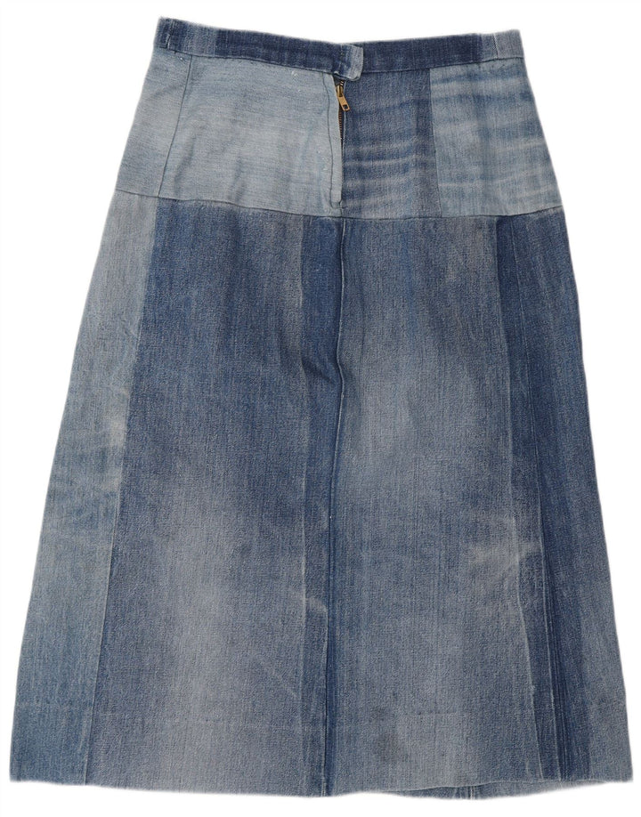 Vintage højtaljet denimnederdel W30 mellemblå til kvinder