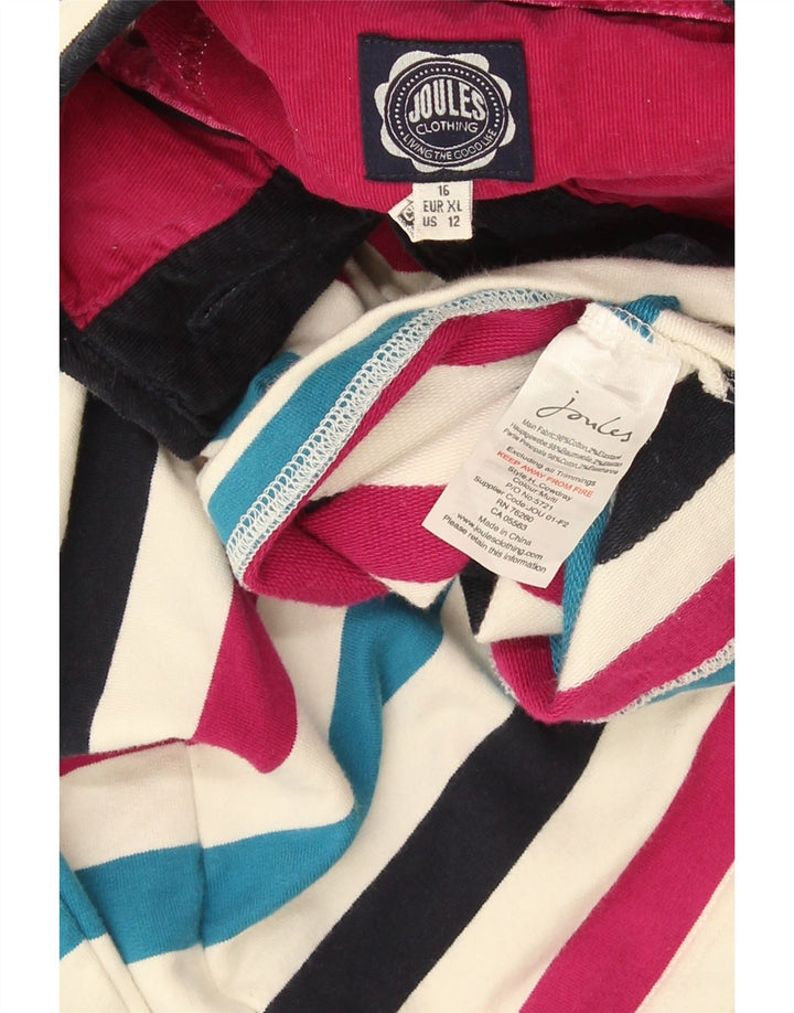 Joules Dame Sweatshirt Jumper UK 16 Stor Flerfarvet Stribet