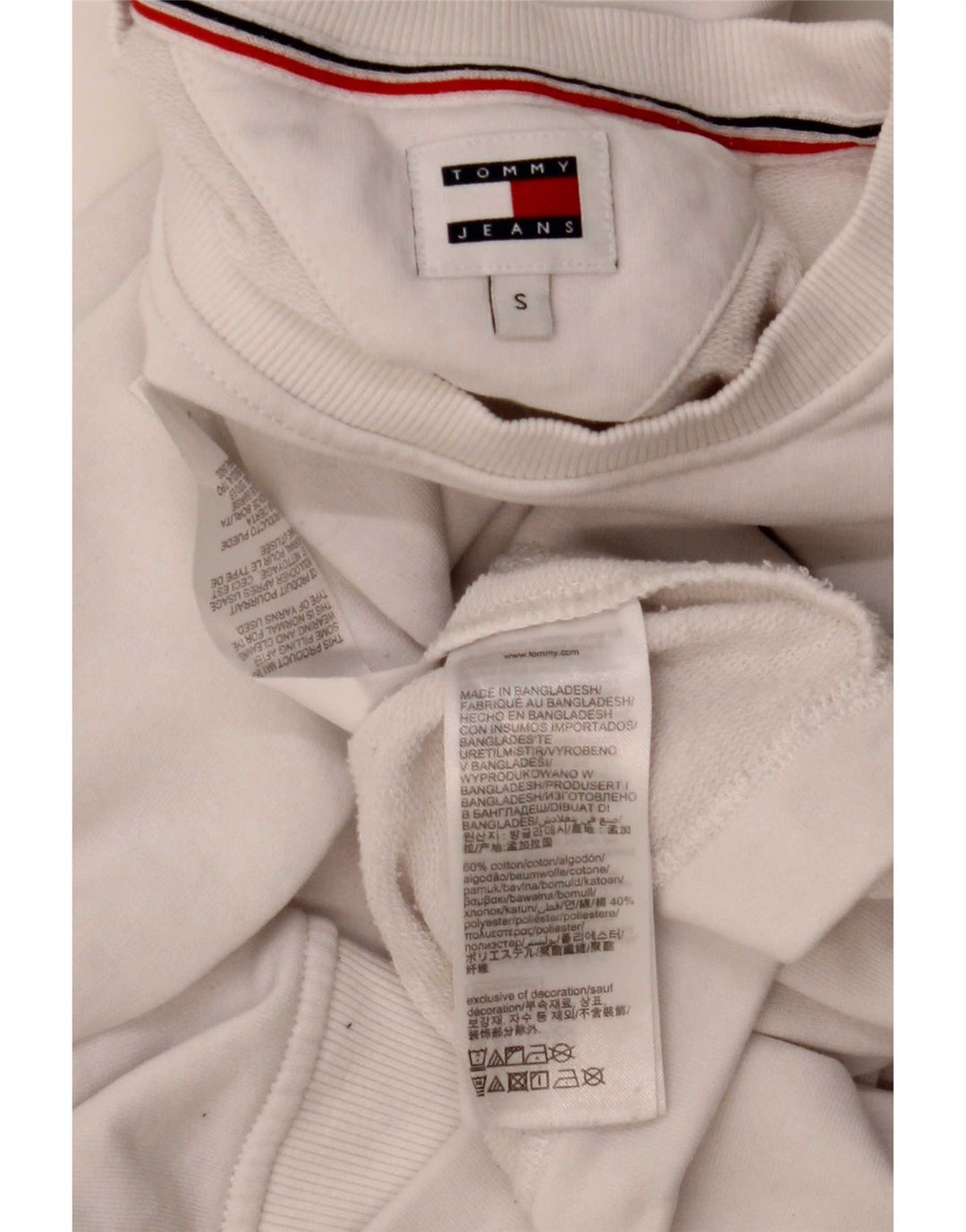 Tommy Hilfiger Dame Grafisk Oversized Sweatshirt Jumper UK 10 Small White