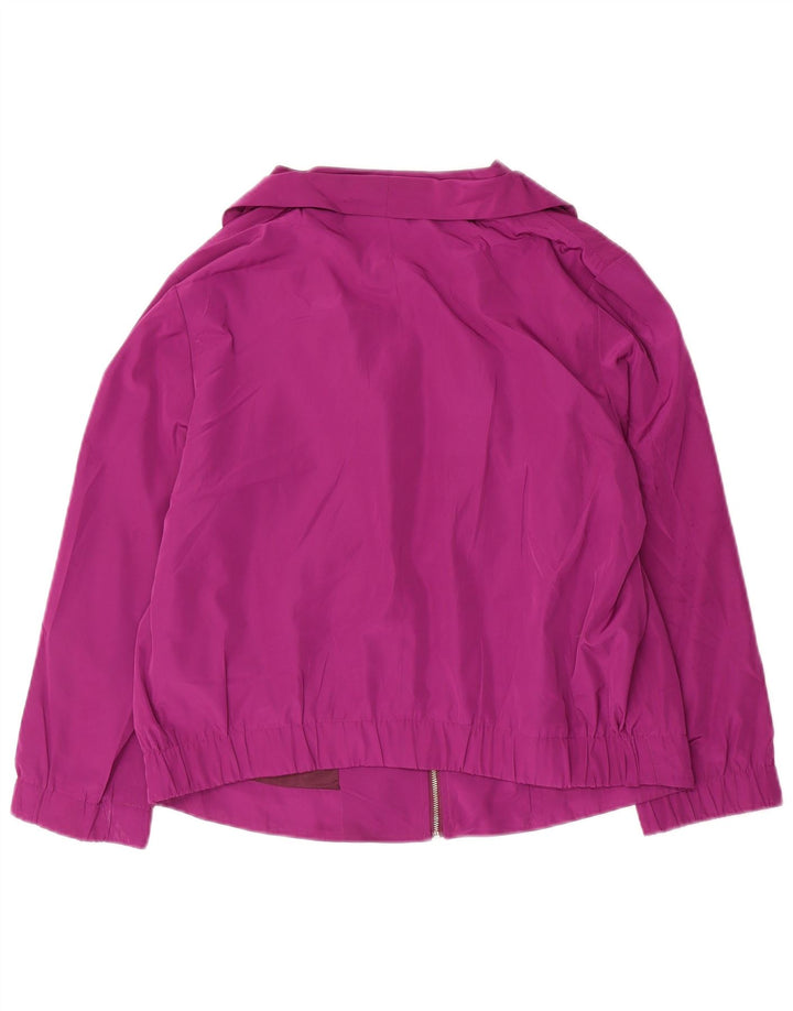 Calvin Klein 3/4 ærmet bombeflyjakke til kvinder UK 16 Stor lilla polyester