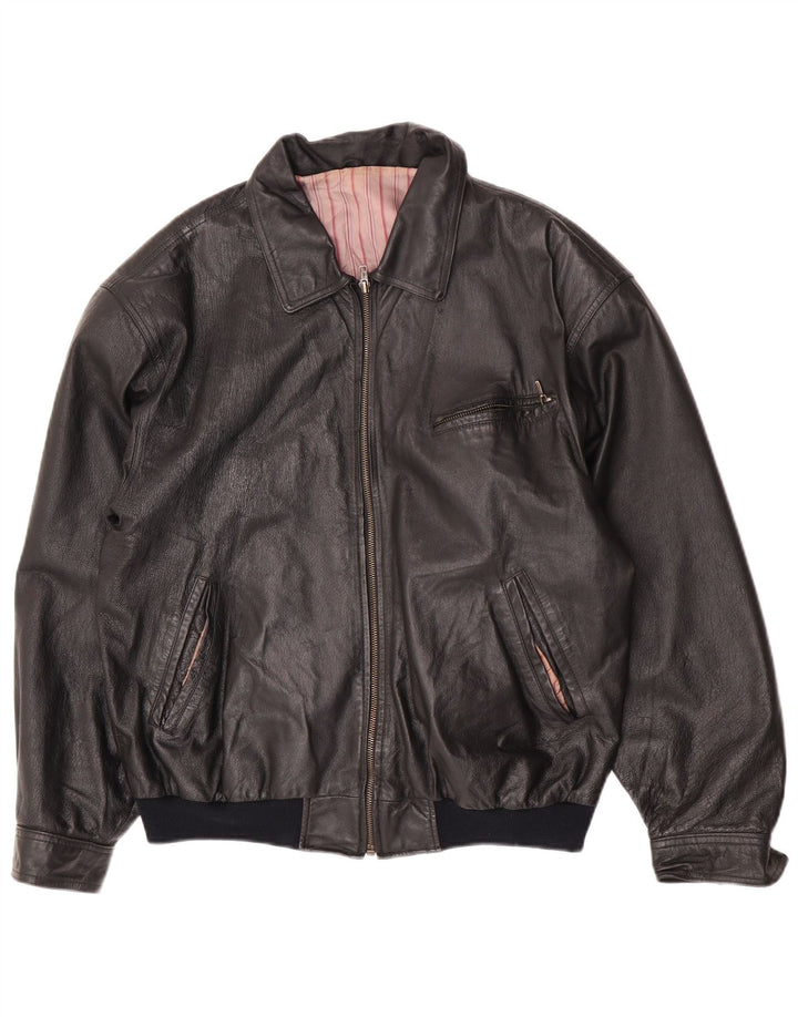 Vintage herre læderjakke UK 42 XL sort læder
