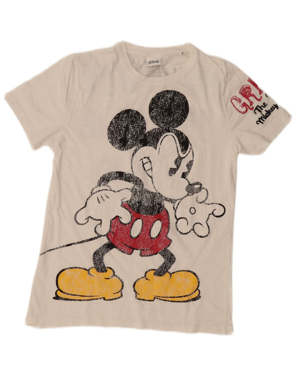 Disney Mickey Mouse grafisk t-shirt til mænd, medium hvid bomuld