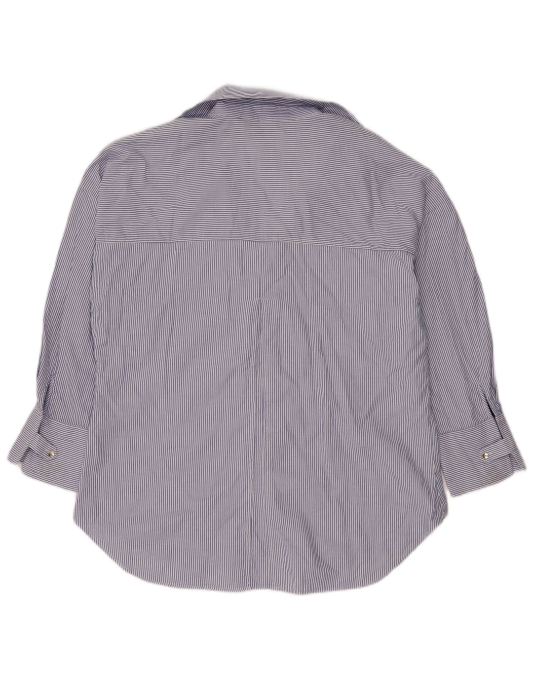 Zara Dame Oversized Shirt UK 16 Large Blue Pinstripe