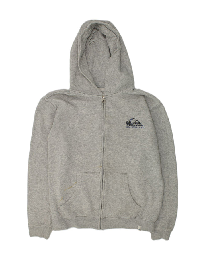 QUIKSILVER Boys Zip Hoodie Sweater 13-14 Years Grey Cotton | Vintage Quiksilver | Thrift | Second-Hand Quiksilver | Used Clothing | Messina Hembry 