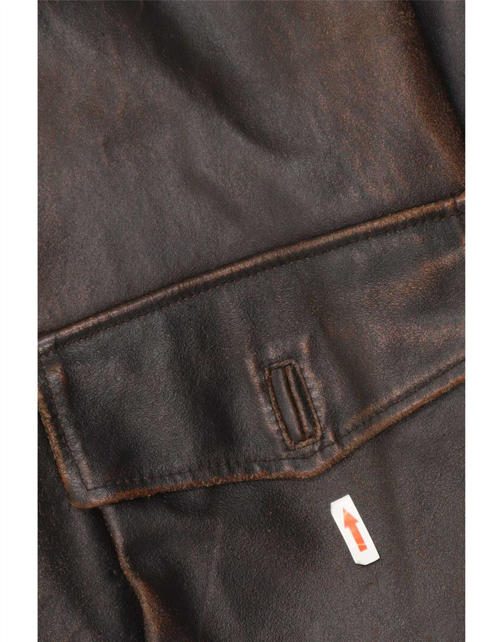 Vintage herre læderjakke UK 42 XL Brun