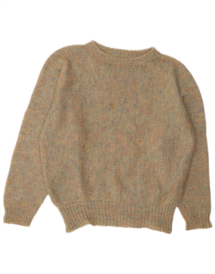 VINTAGE Dame Boat Neck Jumper Sweater UK 14 Large Multicolored Flecked