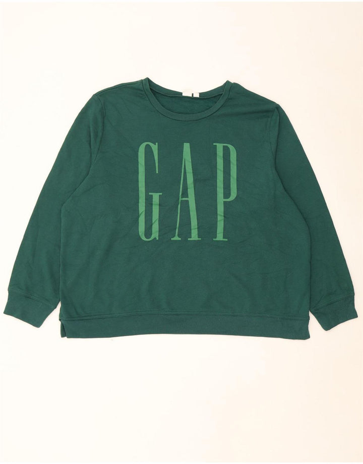 Gap Womens Grafisk Sweatshirt Jumper UK 20 2XL Grøn Bomuld
