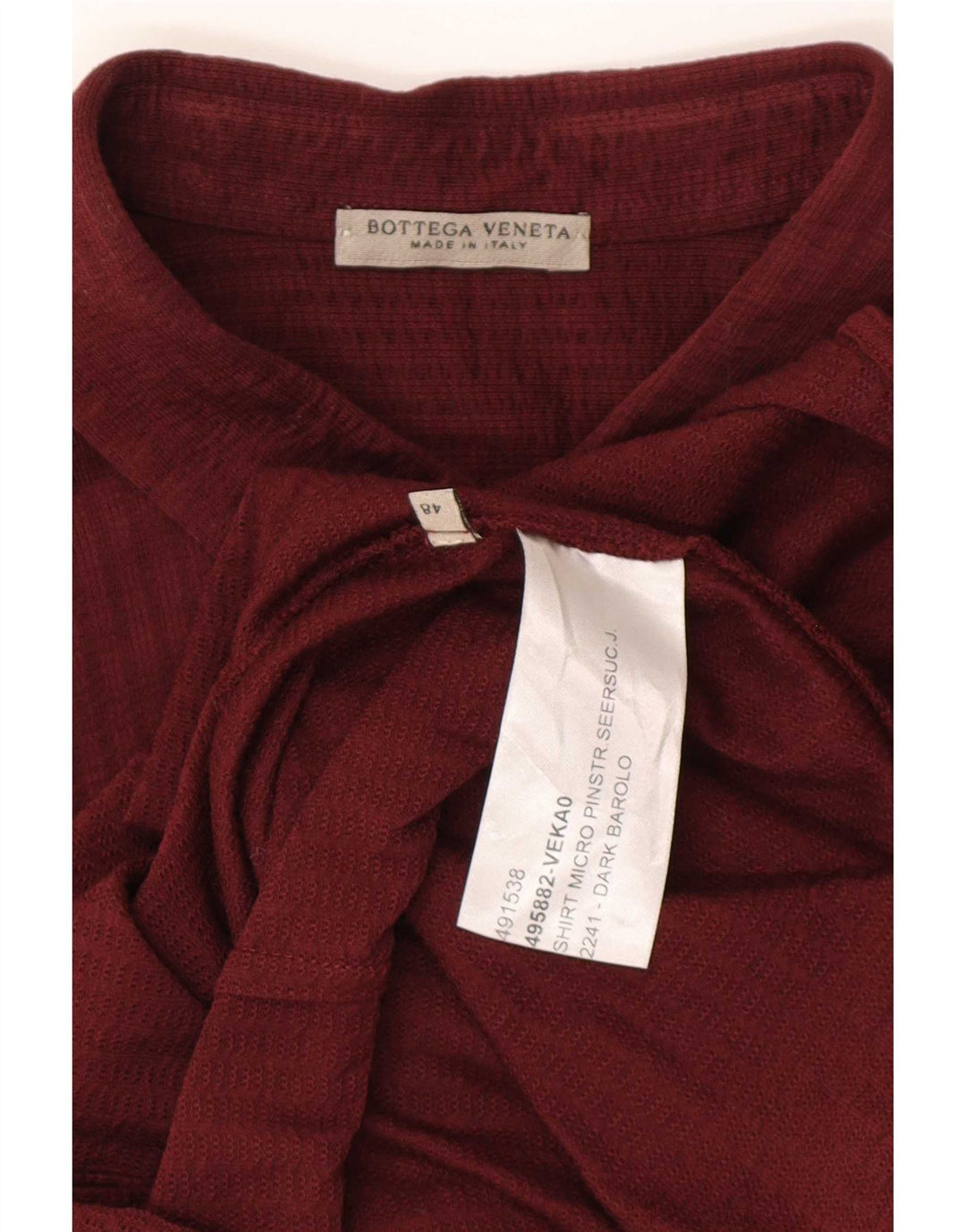 Bottega Veneta Herreskjorte IT 48 Medium Burgundy Pinstripe
