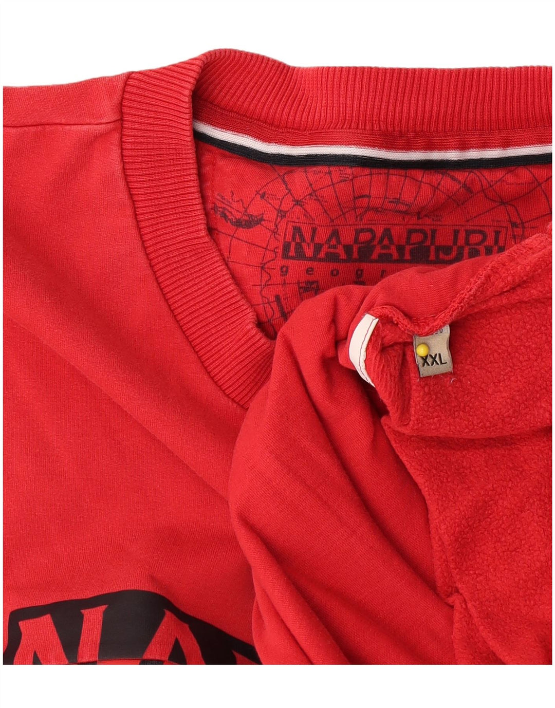 Napapijri Herre Grafisk Sweatshirt Jumper 2XL Rød Colourblock