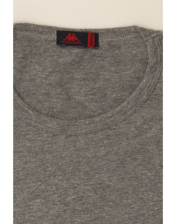 KAPPA Womens T-Shirt Top UK 12 Medium Grey Cotton Vintage Kappa and Second-Hand Kappa from Messina Hembry 