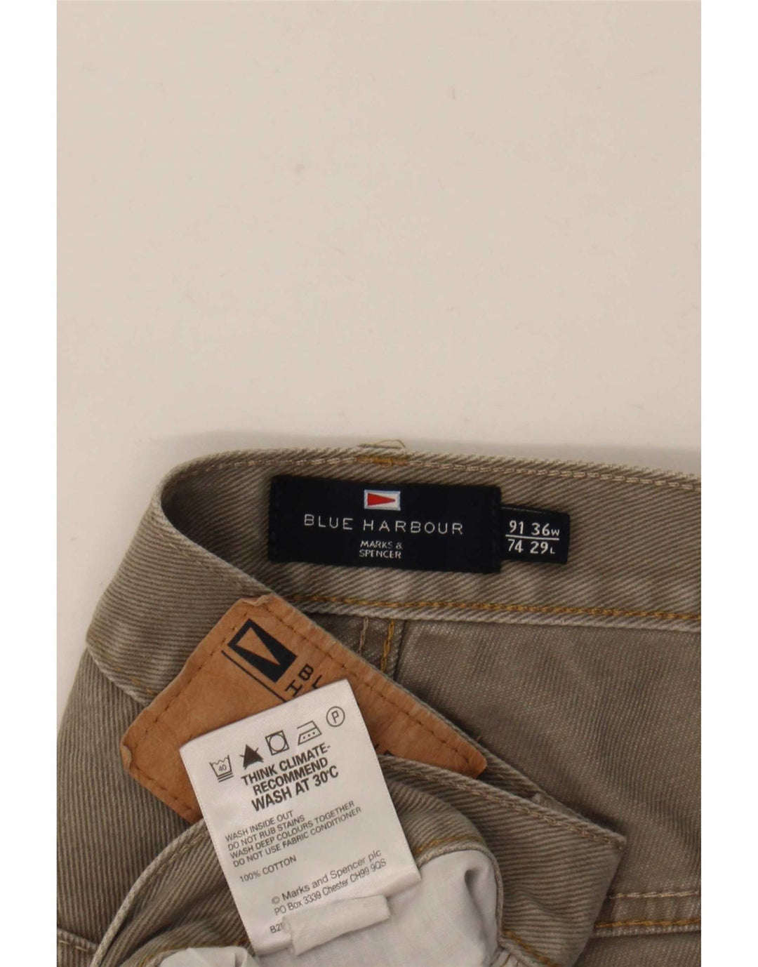 Marks & Spencer Herre Blue Harbor Straight Jeans W36 L29 Grå Bomuld