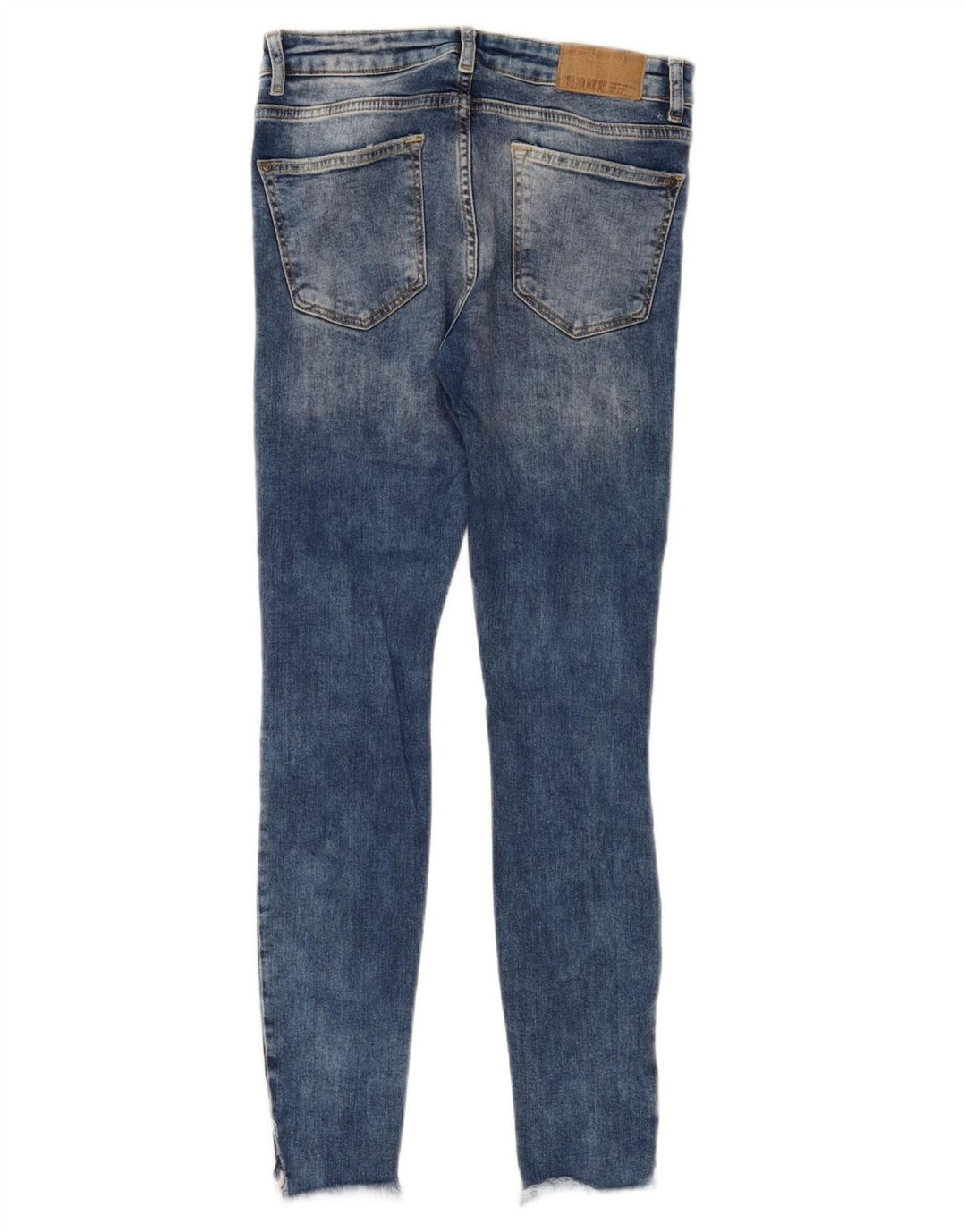ZARA Dame Distressed Skinny Jeans EU 36 XS W26 L27 Blå Bomuld