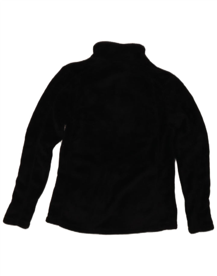 LOTTO Womens Zip Neck Fleece Jumper UK 14 Large Black Polyester