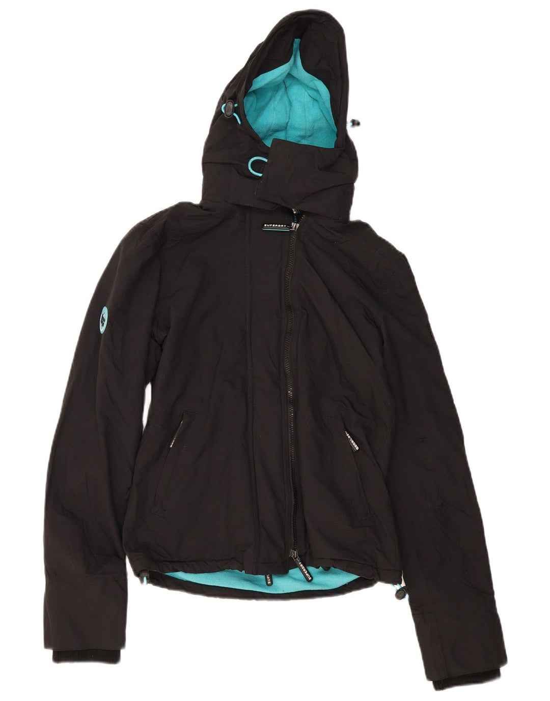 SUPERDRY Vindjakke til kvinder Oversized Windbreaker Jacket UK 10 Small Black