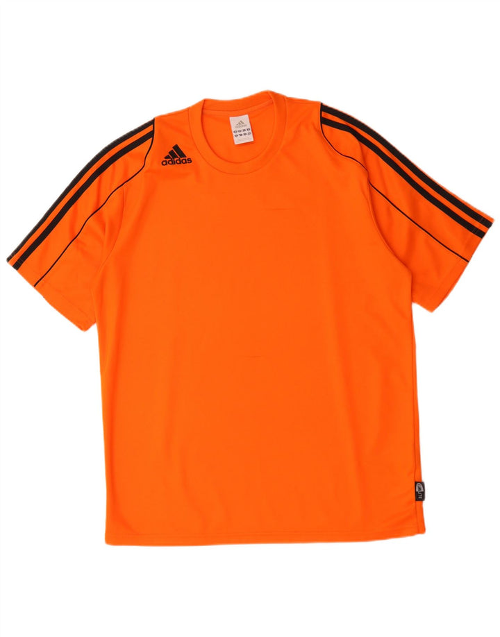 Adidas Herre Climalite T-Shirt Top Medium Orange Polyester