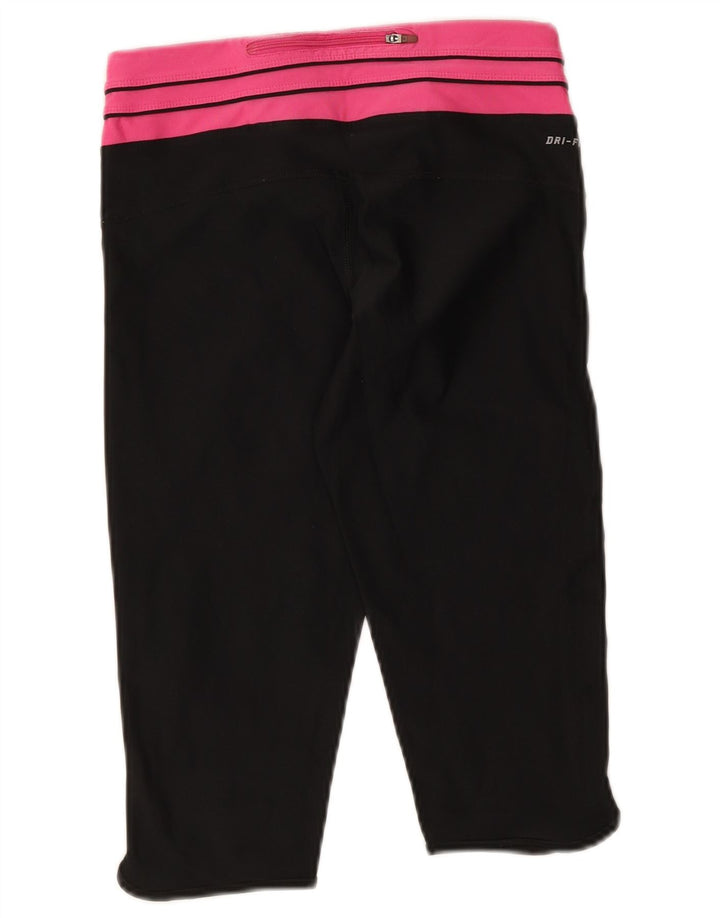 Nike Dame Dri Fit Capri Leggings UK 8 Small Black Colourblock