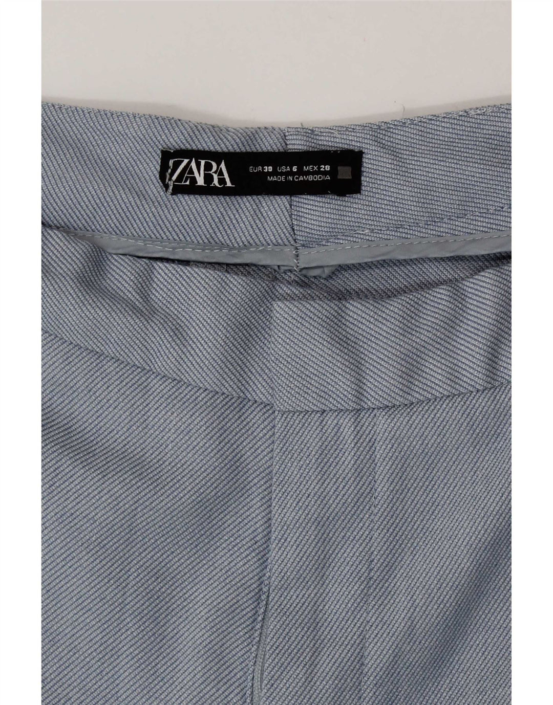 Zara Lige Chinobukser til kvinder EU 38 Small W28 L27 Blå Polyester