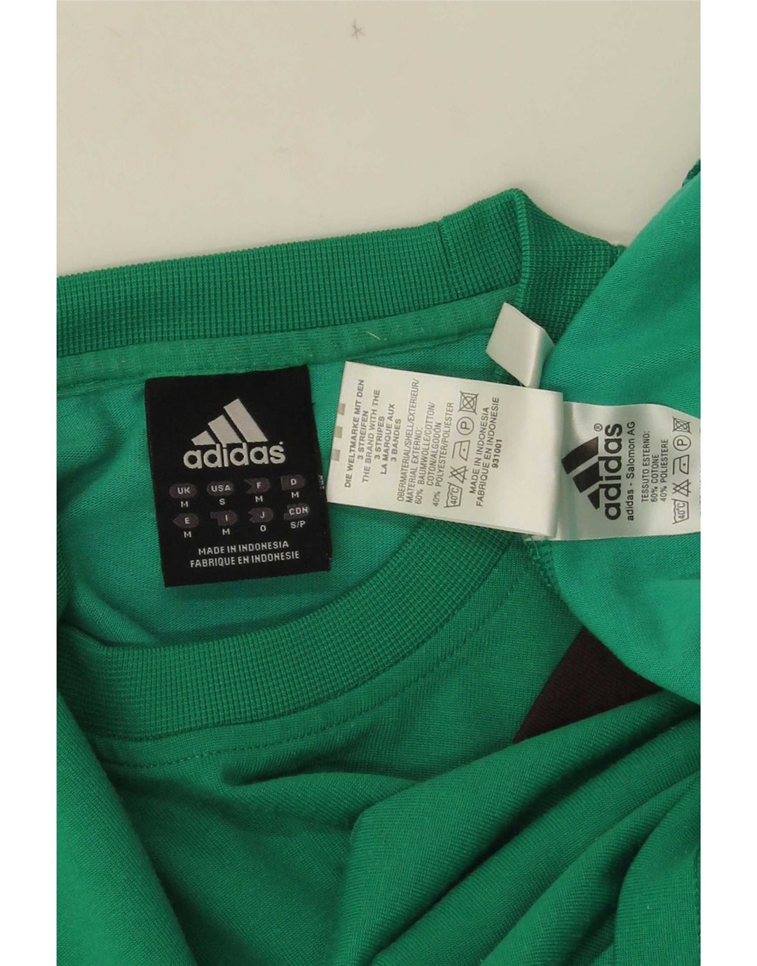 Adidas Herre T-Shirt Top Medium Grøn Colourblock Bomuld