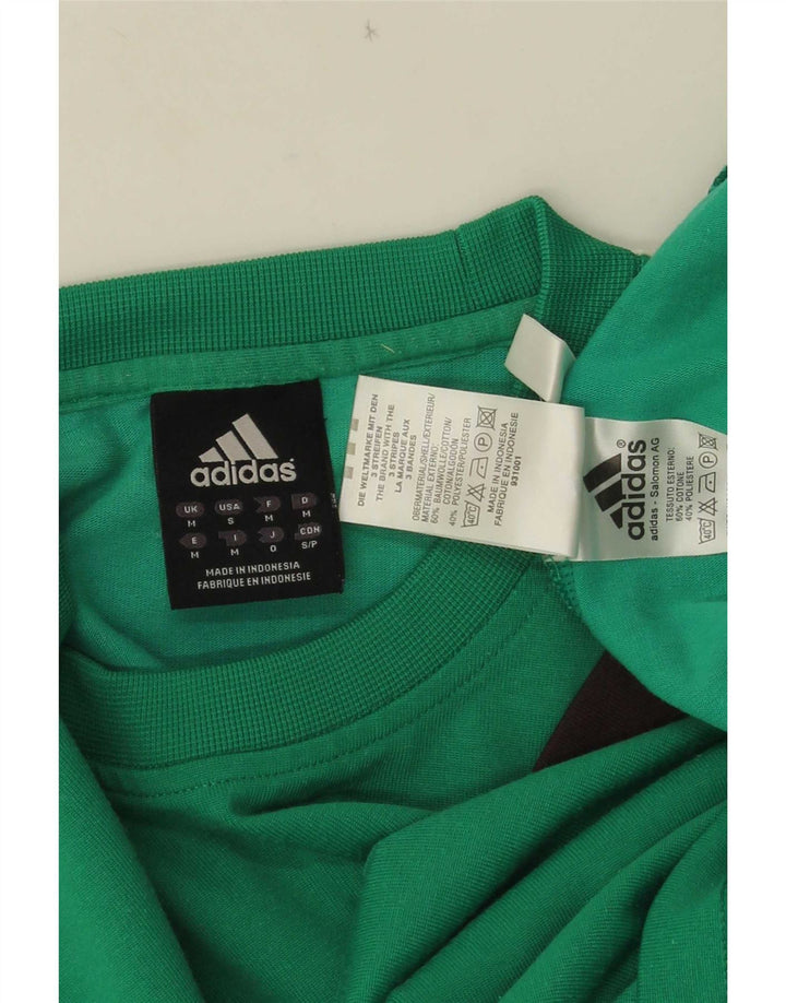 Adidas Herre T-Shirt Top Medium Grøn Colourblock Bomuld