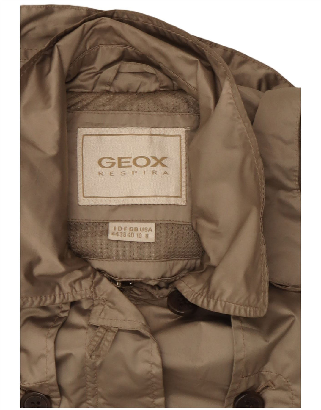 Geox Respira Parkajakke med hætte til kvinder UK 10 Small Beige Polyester