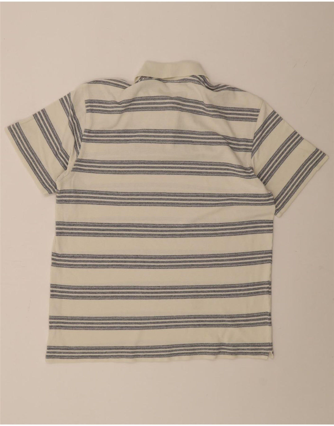 Ellesse Herre Polo Shirt UK 38 Medium Hvid Stribet Bomuld